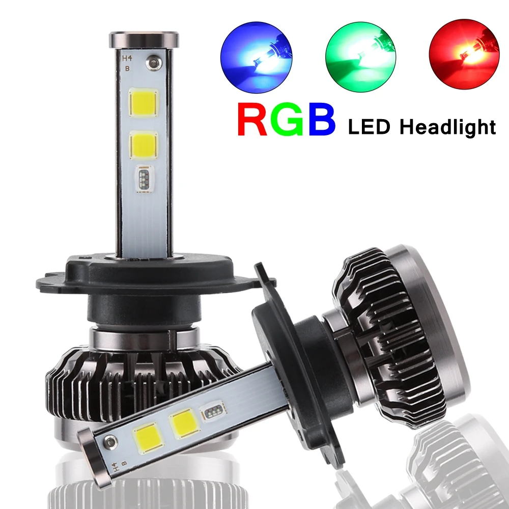 

H4 H7 LED Bulbs RGB LED Headlight APP Bluetooth Control H1 H3 H8 H11 HB3 HB4 Car LED Light Headlamp Colorful Auto Headlamps