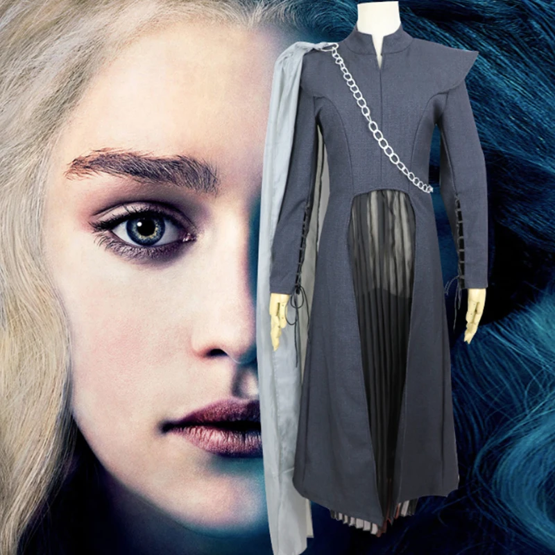 

Movie Game of Thrones Cosplay Costumes Daenerys Targaryen Cosplay Costume Dany Mother of Dragons Long Dress Costume Women Girls