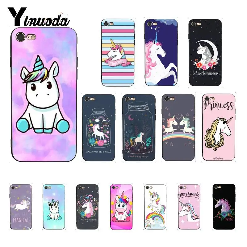 Yinuoda Радужный телефон с единорогом чехол для iPhone 8 7 6 6S 6Plus X XS MAX 5 5S SE XR 10 11 pro max |