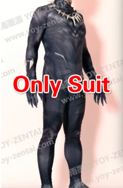 Coscustom высокое качество супер герой Черная пантера Костюм с ожерельем Черная пантера спандекс костюм Взрослый Косплей Костюм - Цвет: only suit