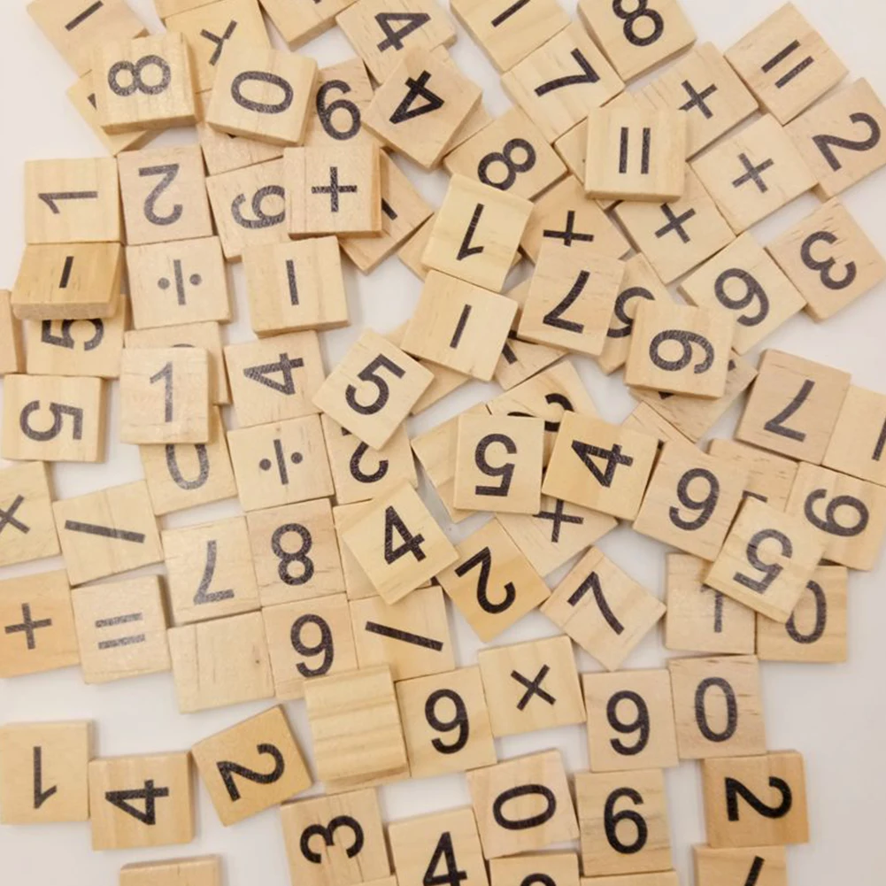 Новые деревянные блоки 100 Pc цифровой Деревянный Строительный блок