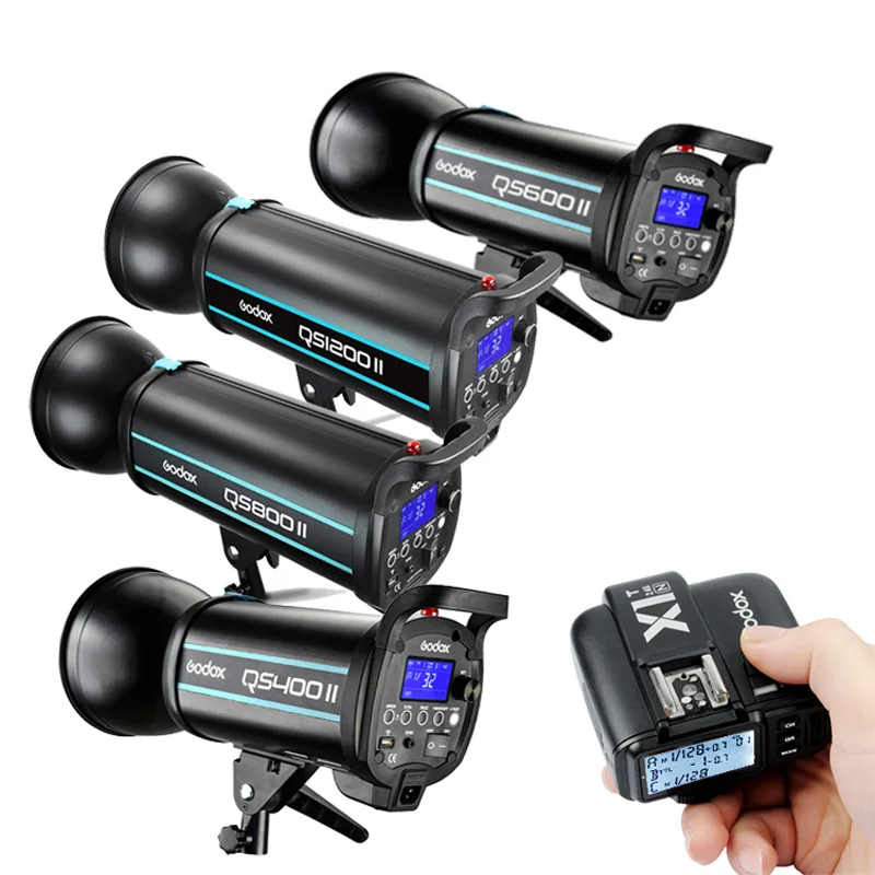 

Godox QS400II 400WS / QS600II 600WS / QS800II 800WS / QS1200II 1200WS+ X1 2.4G Wireless Transmitter Studio Strobe Flash Light