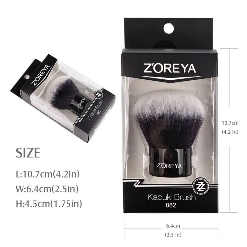 Zoreya Брендовые женские модные черные кисти Кабуки мягкие синтетические волосы инструменты для макияжа Лица Портативные для переноски и просты в использовании