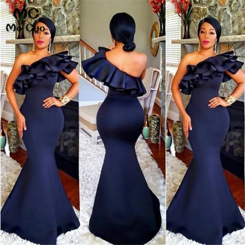 2019-Navy-Blue-Mermaid-Wedding-Guest-Dress-One-Shoulder-Floor-Length-Ruffles-Satin-Long-Bridesmaid-Dresses.jpg_640x640