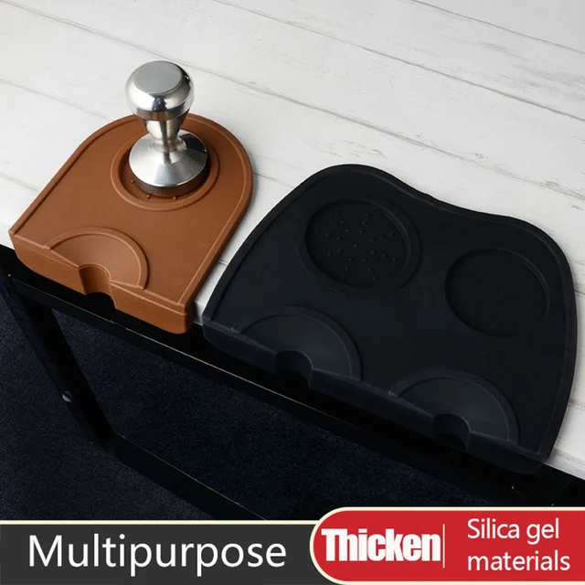 Cheap Coffee powder pad anti-slip corner filler Mat home bar silicone coffee machine handle pad kitchen tool coffee accessories SALE