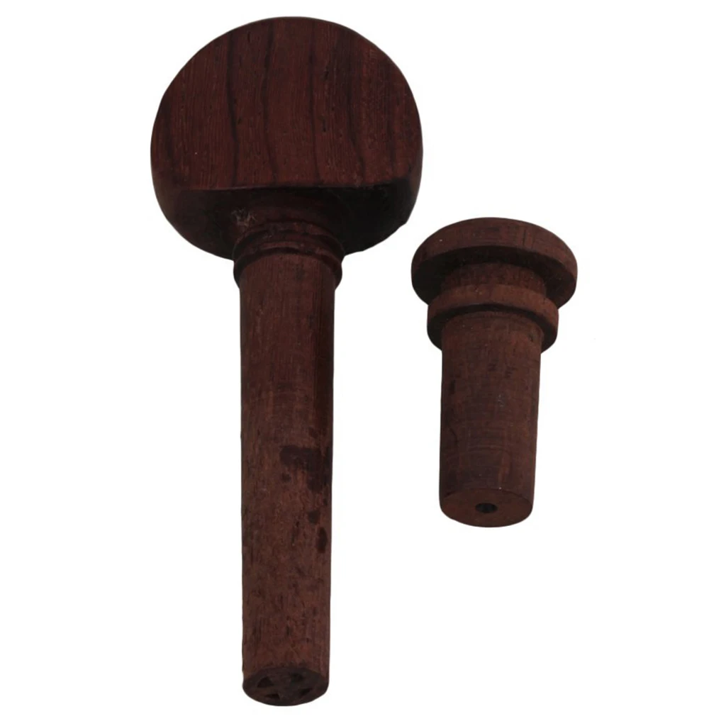 4/4 Violin Replacement Rose Wood Chinrest & Tailpiece & Endpins &Tuning Peg