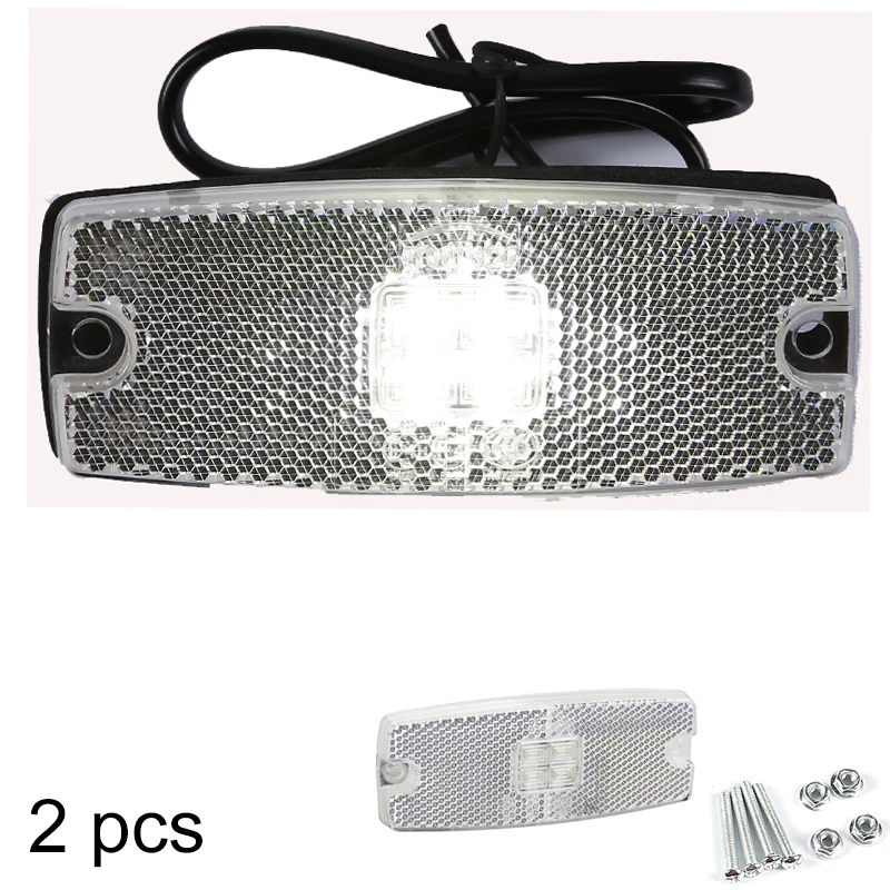 

AOHEWEI 10-30 V ECE Approval LED white side marker light indicator lamp with reflector for trailer truck lorry RV caravan