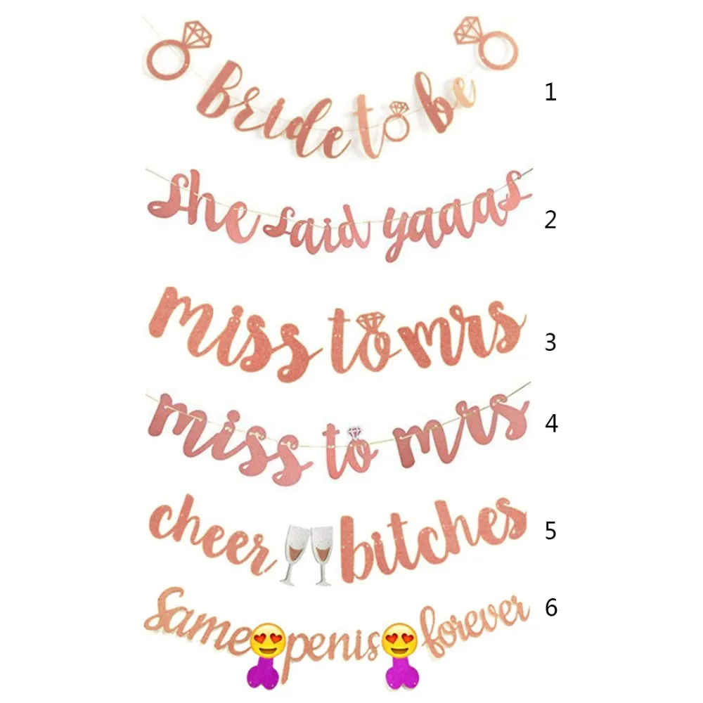 

Glitter Paper Letters Banners Hanging Streamers Miss to Mrs DIY Garland Banner for Wedding Bridal Party Decoration