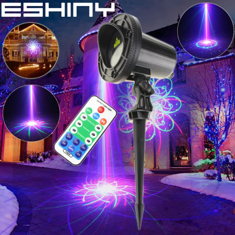 

ESHINY Outdoor IP44 WF RGB Laser 96 Patterns Projector Family Party Bar Xmas Tree Dance House Wall Landscape Garden Light N8T222