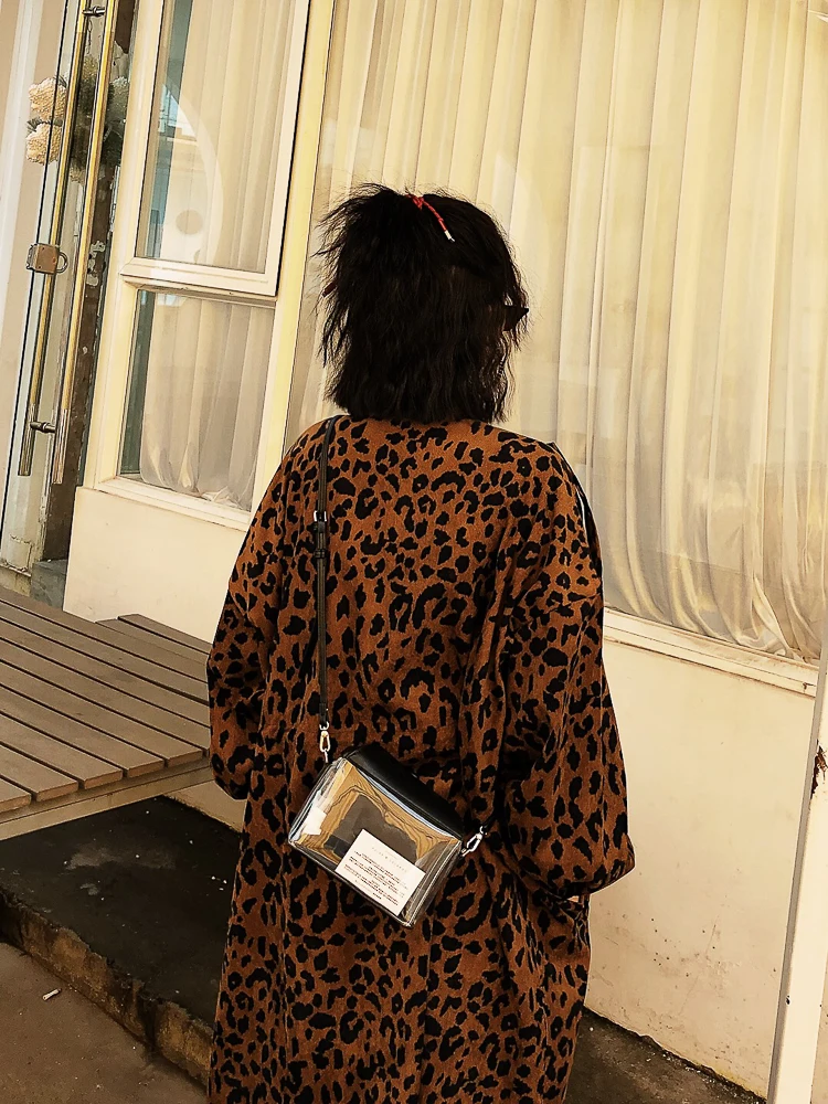Jasmine дизайн Свободное большое издание модное леопардовое пальто женское BF инструменты ветер колено длинное пальто куртка