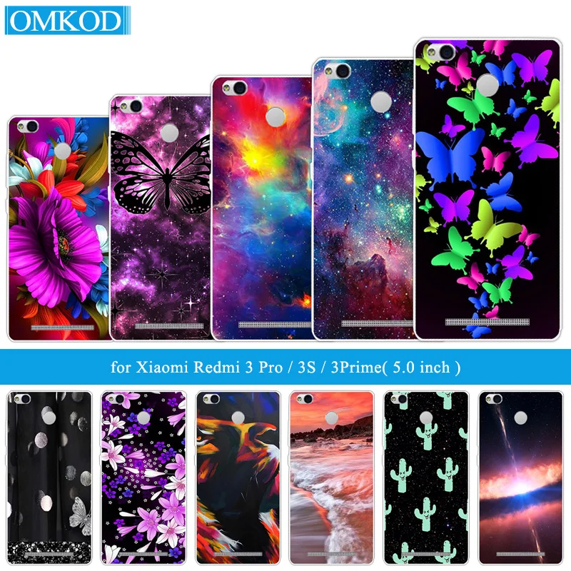 

for Coque Xiaomi Redmi 3S Case Cover 5.0" Clear TPU Silicone Butterfly Cases for Xiaomi Redmi 3 Pro Hongmi 3S 3 S Pro Black Capa