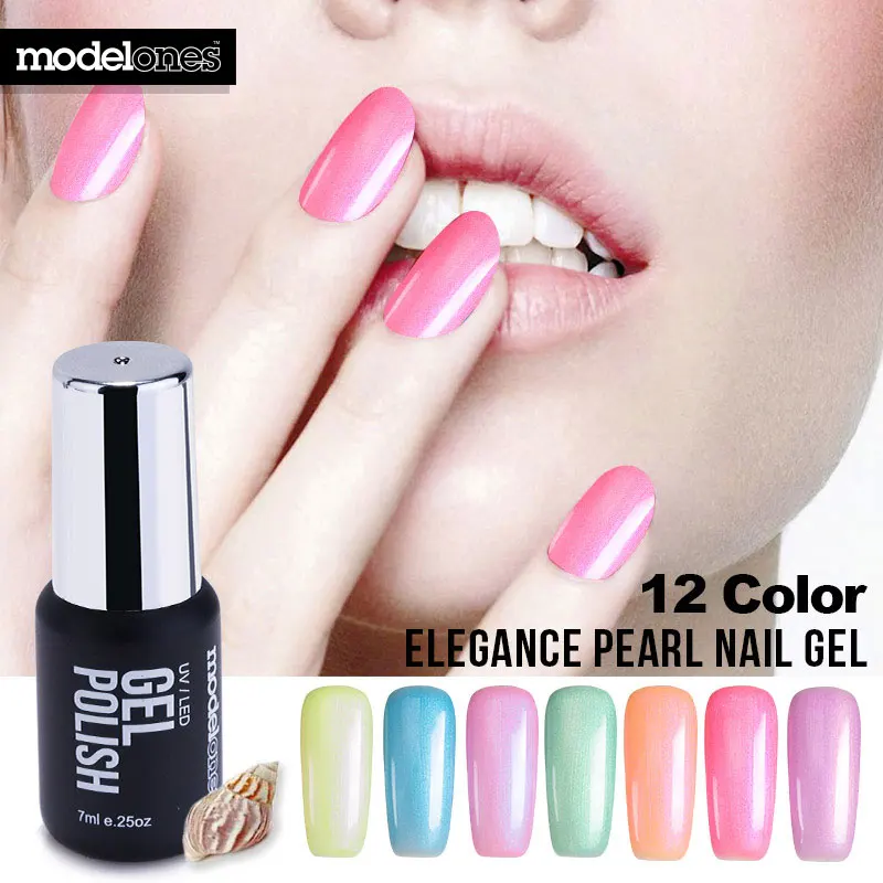 Гель лак для ногтей Modelones телесный белый цвет УФ Led модный жемчужный французский