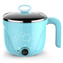 1Л многофункциональная электрическая чашка с электроподогревом мгновенный горшок для лапши небольшой горшок с цветным покрытием из стали