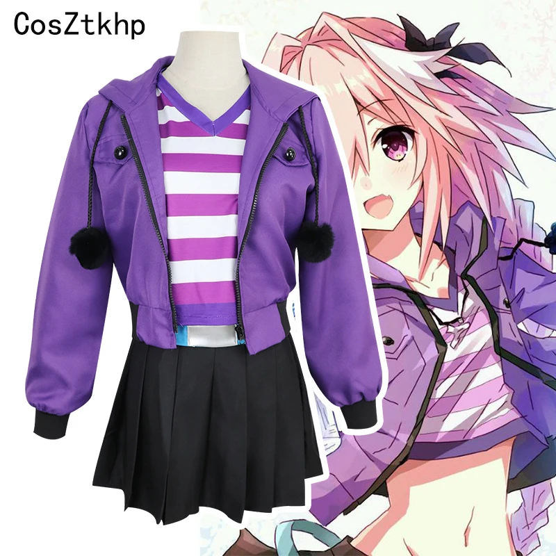 Косплей костюмы CosZtkhp Fate Apocrypha Astolfo розовый парик женский фиолетовый жакет