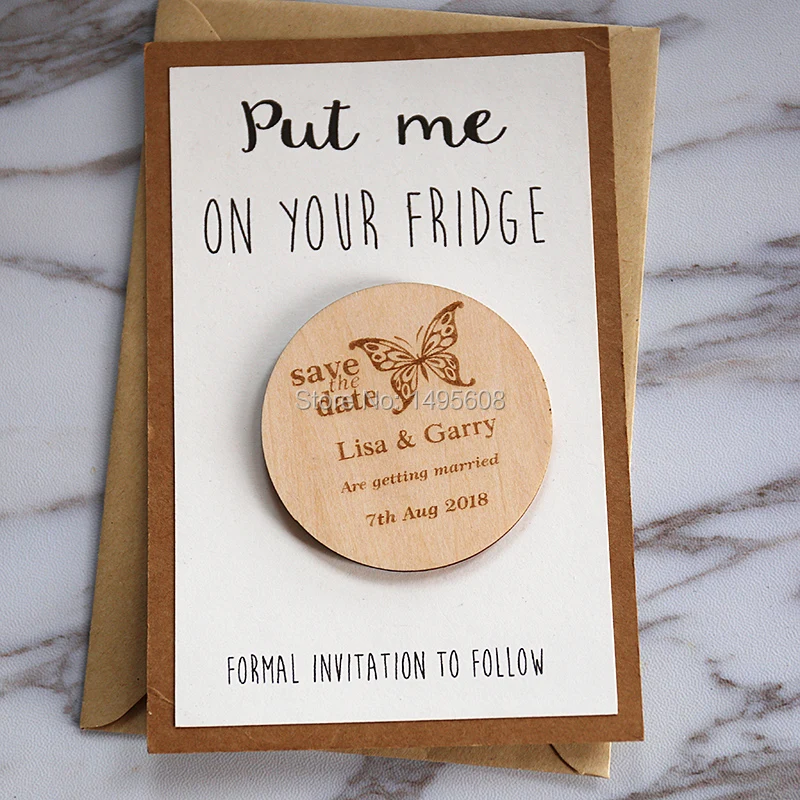  Butterfly Stlyes Wedding Save the Date Magnets Personalized Elegant Wedding Invitation Wedding Favo - 32642503050