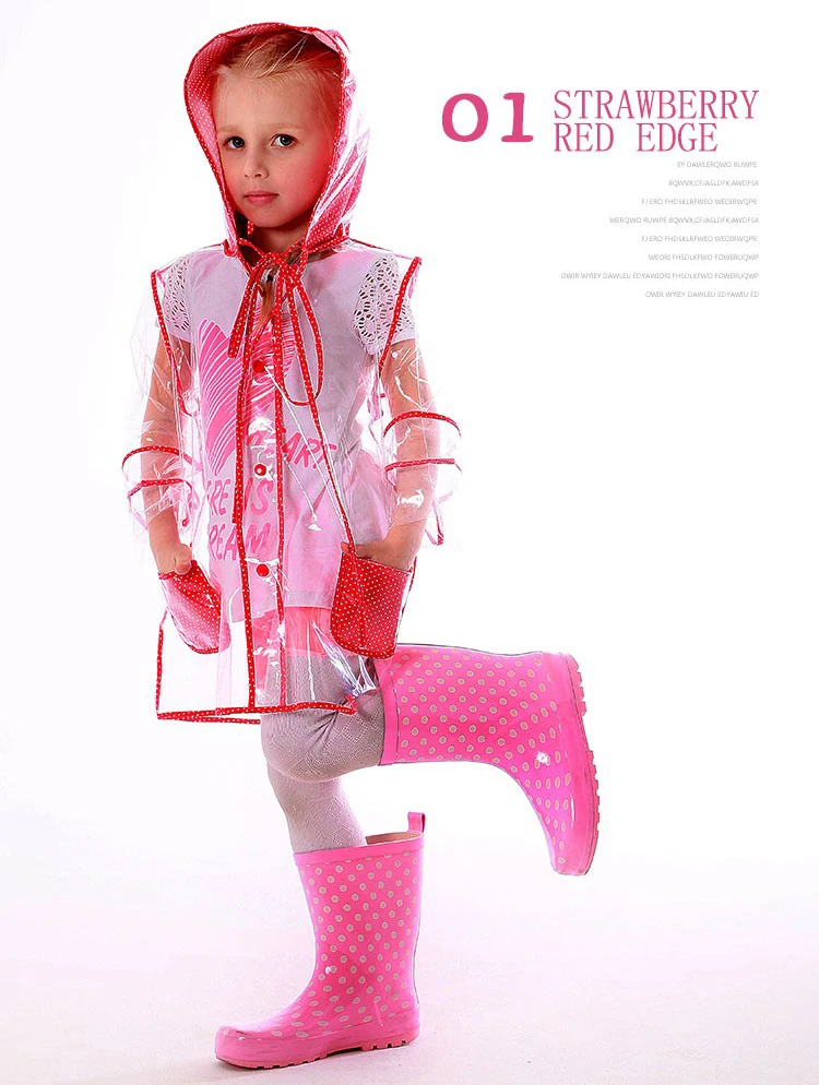 Высококачественный модный Детский водонепроницаемый прозрачный экологичный прозрачный eva детский дождевик с капюшоном, непромокаемый дождевик