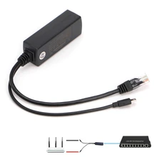 Сплиттер Usb интерфейс питания через Ethernet 48 в до 5 в 2.4A активный сплиттер poe Micro USB штекер Y кабель