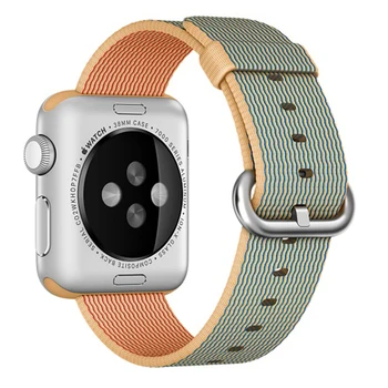 Woven Nylon Casual Sports Men Women Watch Band for Apple Watch Iwatch Strap Wrist Bracelet Connector Mounted for 38/42mm I121.