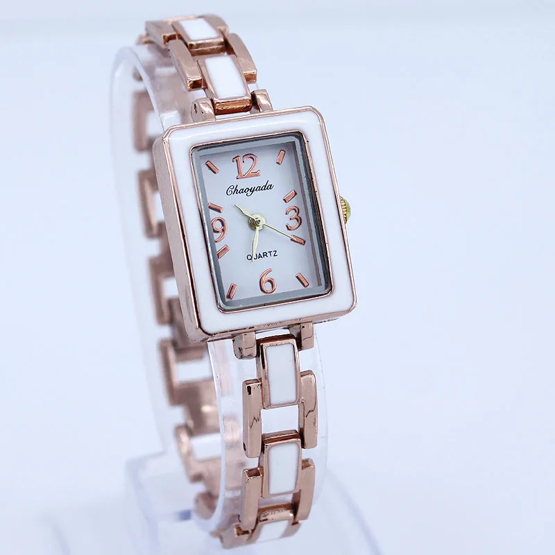 Chaoyada квадратные модные женские часы-браслет наручные часы с кристаллами вечерние подарочные золотые брендовые часы Relojes женские наручные часы O20
