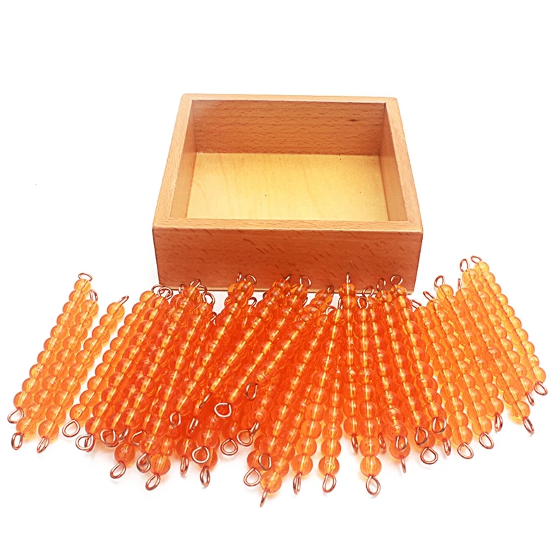 Montessori Materials 45Pcs Golden Beads Decimal Number System Binary System Thousand Carry System Preschool Education for Child