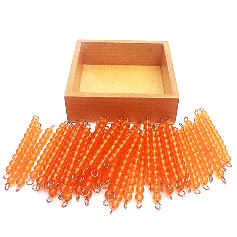 Montessori Materials 45Pcs Golden Beads Decimal Number System Binary System Thousand Carry System Preschool Education for Child 4