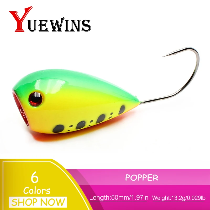 

YUEWINS 1pcs Poppe Croatian EGG Fishing Lure Artificial 50mm 13.2g Floating Wobbler Fishing Popper Hard Bait Single Hook 1107