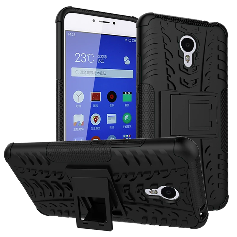 Hot Meizu M3 Note Case TPU+PC Armor Dual Back Case Cover With Holder Protector For meizu Meilan note 3 Cover Drop shipping