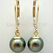 Естественно Южных морей соленой черный корпус жемчужные серьги