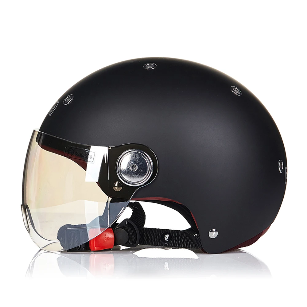 BEON мотоциклетный шлем Chopper 3/4, винтажный шлем с открытым лицом, мотоциклетный шлем Casco Capacete для мужчин и женщин, мотоциклетный шлем - Цвет: B-103 MBlack