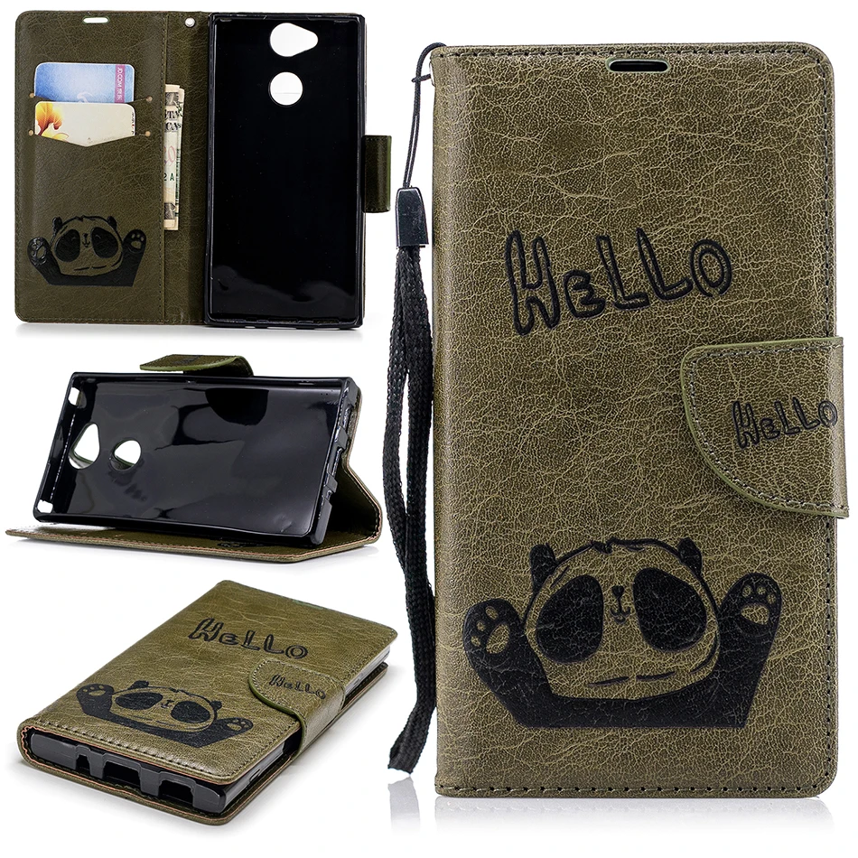 Beste Leather Case Voor Sony Xperia L2 XA2 Wallet Flip Cover Voor iPhone 7 Case Kaartsleuven Kickstand Beschermende Telefoon Tassen vintage B117