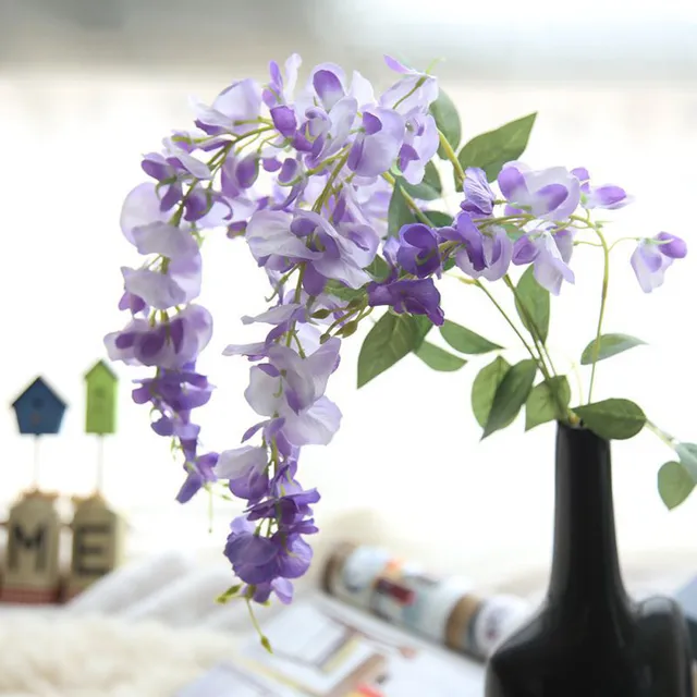 Bunga Buatan Sutra Wisteria Palsu Taman Gantung Tanaman Bunga Vine