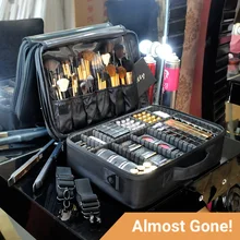 New 2016 High Quality Professional Empty Makeup Organizer Bolso Mujer Cosmetic Case Travel Large Capacity Storage Bag Suitcases