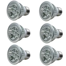 6 шт./лот 4 Вт MR16 GU10 E27 Светодиодный прожектор высокой мощности свет, энергосбережение светодиодных ламп