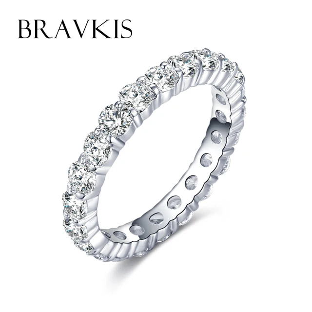 Bravkis Wedding Bands Eternity Rings With Zirconia For Women Cz Bravkis Wedding Bands Eternity Rings With Zirconia For Women Cz Crystal Promise Engagement Finger Ring Bague