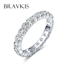 BRAVKIS wedding bands eternity rings with zirconia for women cz crystal promise engagement finger ring bague jewelry BUR0279