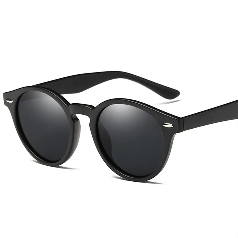 

NYWOOH Round Sunglasses Polarized Men Vintage Driving Sun Glasses Male Coating Mirror Driver Black Frame Eyewear UV400