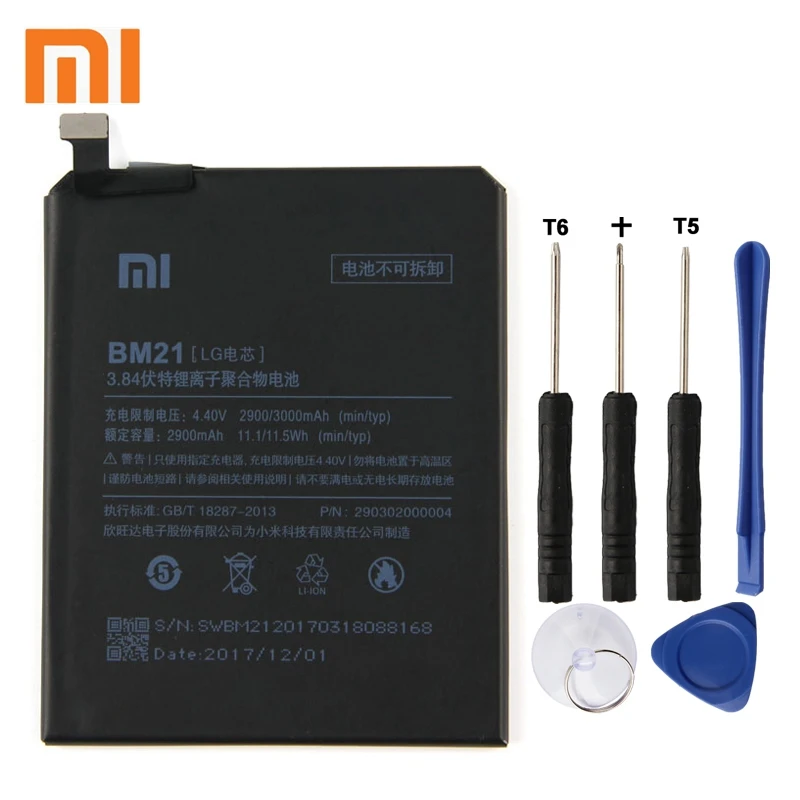

Xiaomi Mi BM21 Phone Battery For Xiao mi Redmi Note Mi Note Note 5.7" Redrice Note BM21 2900mAh Original Battery + Tool