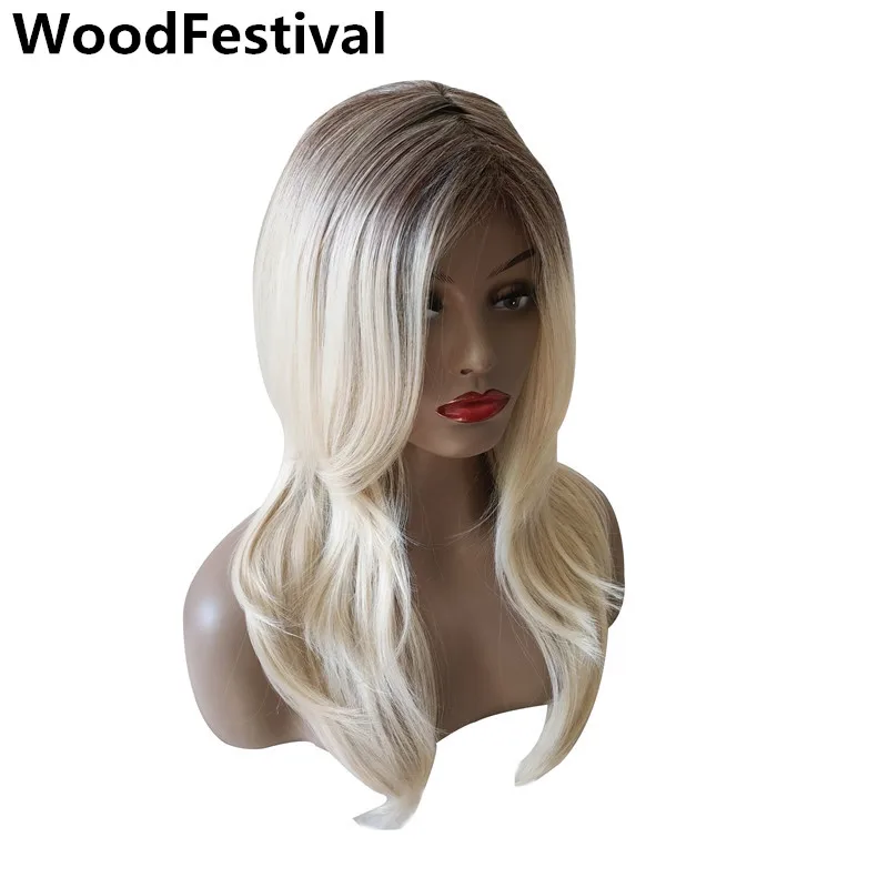 

WoodFestival Mixed Color Wig Long Wavy Wig Cosplay Wigs Synthetic Women Heat Resistant Wigs