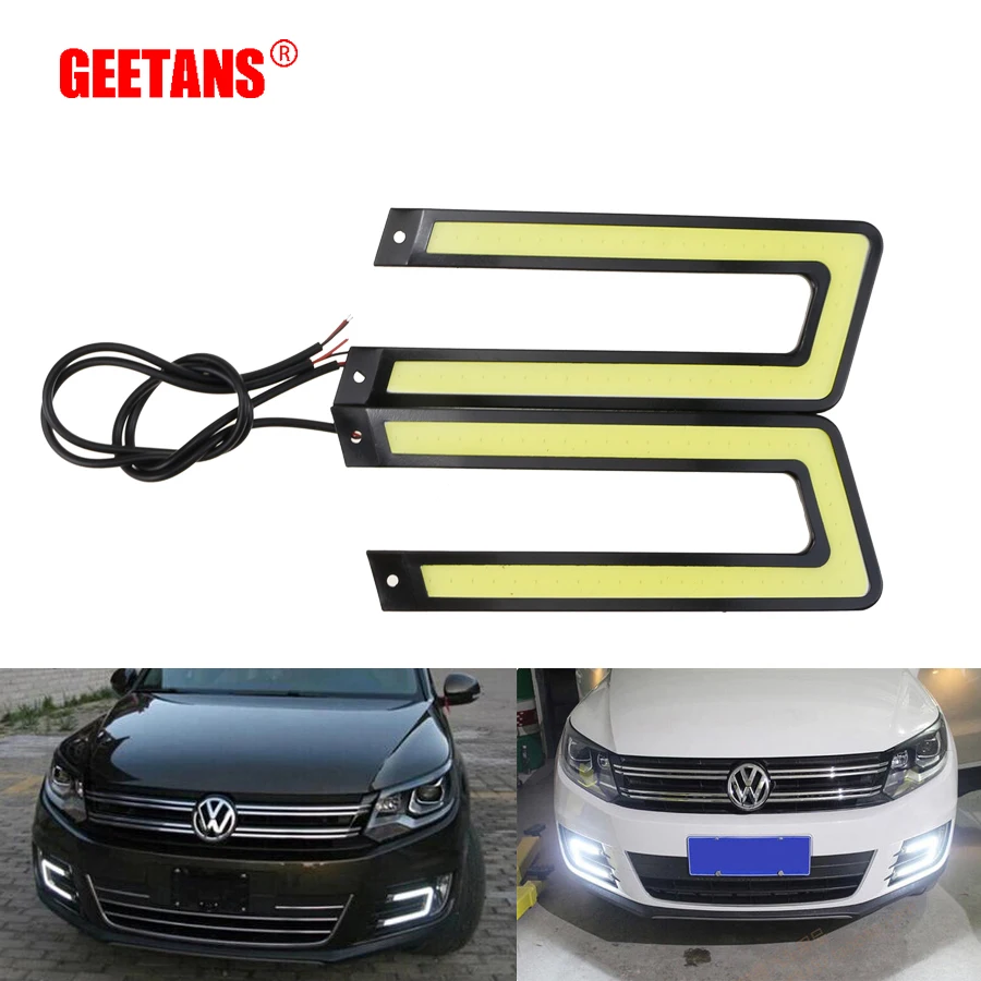 GEETANS 2шт Белый светодиод cob дневного света DRL Противотуманные фары лампы DC12V автомобилей Источник света супер будет GEETANS 2шт Белый светодиод cob дневного света DRL Противотуманные фары лампы DC12V автомобилей Источник света супер будет