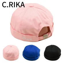 Мужская модная однотонная Кепка в Корейском стиле без козырьков в стиле хип-хоп, Повседневная одноцветная короткая шапочка