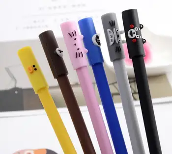 

korea cute animal gel Pen Ink Pen cute School prize Office writing Supply kawaii student Stationery black needle pen 48pc/lot
