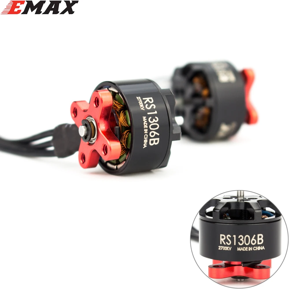 

EMAX RS1306B 2700KV 4000KV Brushless Racing Motor 3-4S RS1306 Version 2 Motor for RC FPV RACER Quadcopter