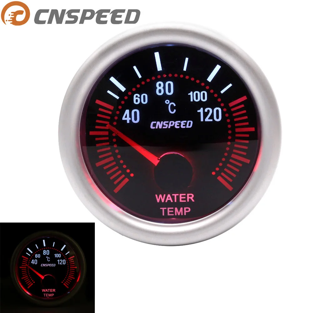 CNSPEED Автомобильный датчик температуры воды 40~ 120 C " 52 мм Универсальный Белый светодиодный цифровой 12 В измеритель температуры воды с датчиком