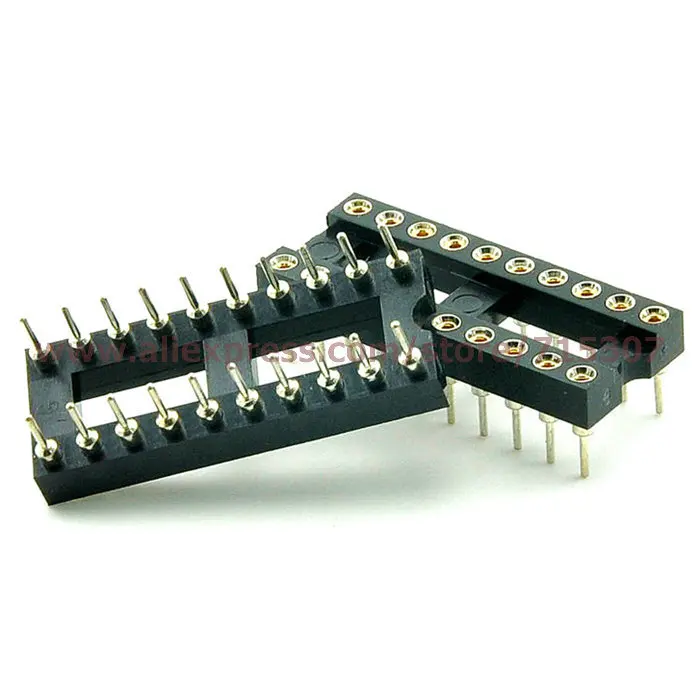 

PHISCALE 10pcs IC socket dip 20 pin round hole