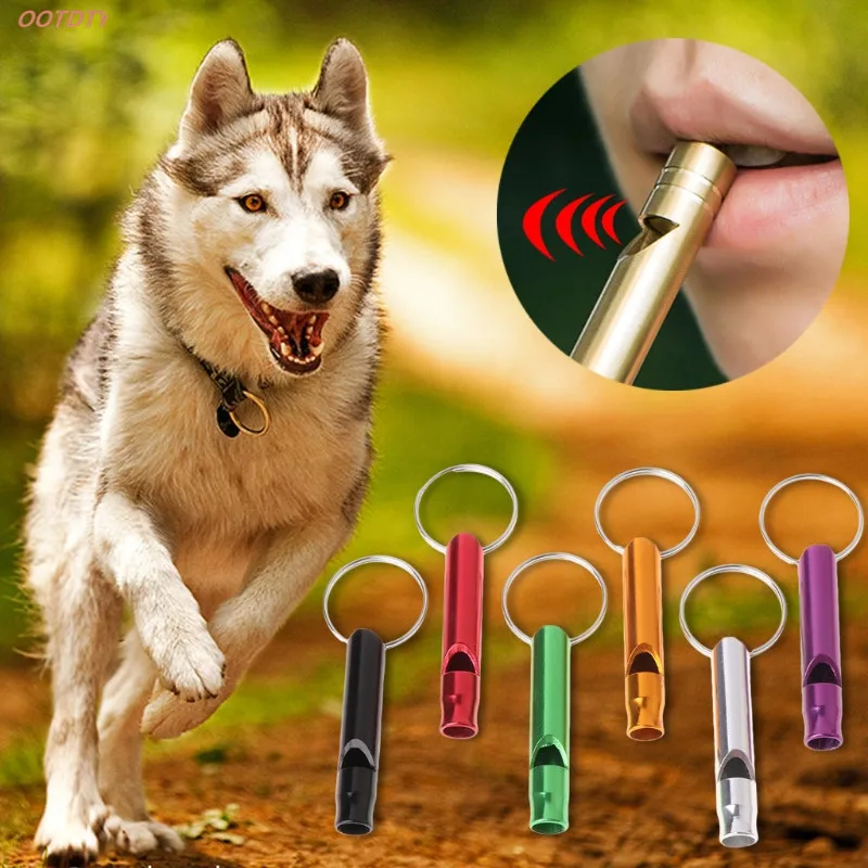 OOTDTY Pet тренировочный свисток собаки щенок Звук Портативный Флейта из алюминиевого сплава случайный цвет