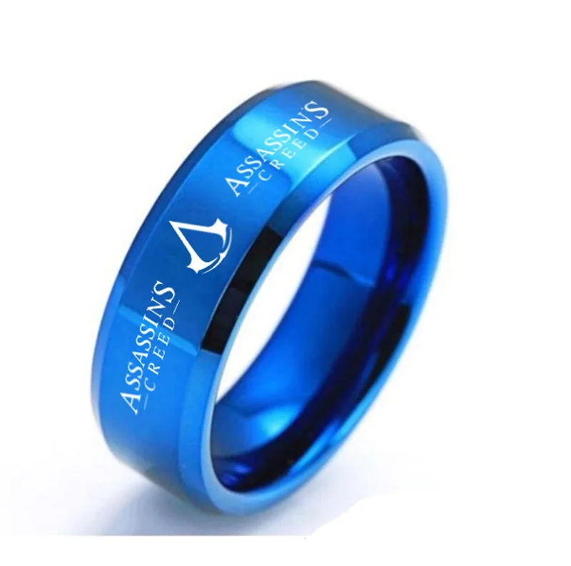 Assassins кольцо Creed мужские кольца из нержавеющей стали для мужчин титановые стальные кольца ювелирные изделия модный подарок стальное кольцо игра Прямая поставка - Цвет основного камня: blue