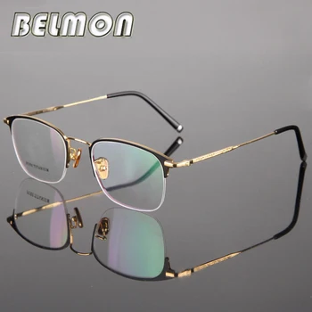 

Pure Titanium Spectacle Frame Women Eyeglasses Men Computer Optical Prescription Eye Glasses For Female Male Clear Lens RS322