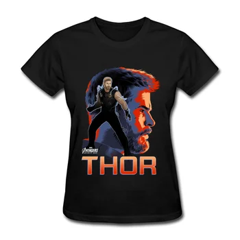 

High Quality Woman T Shirt O Neck 100% Soft Cotton Thor Profile Outline Tshirt For Lady New Tops & Tees Street Tops T Shirt