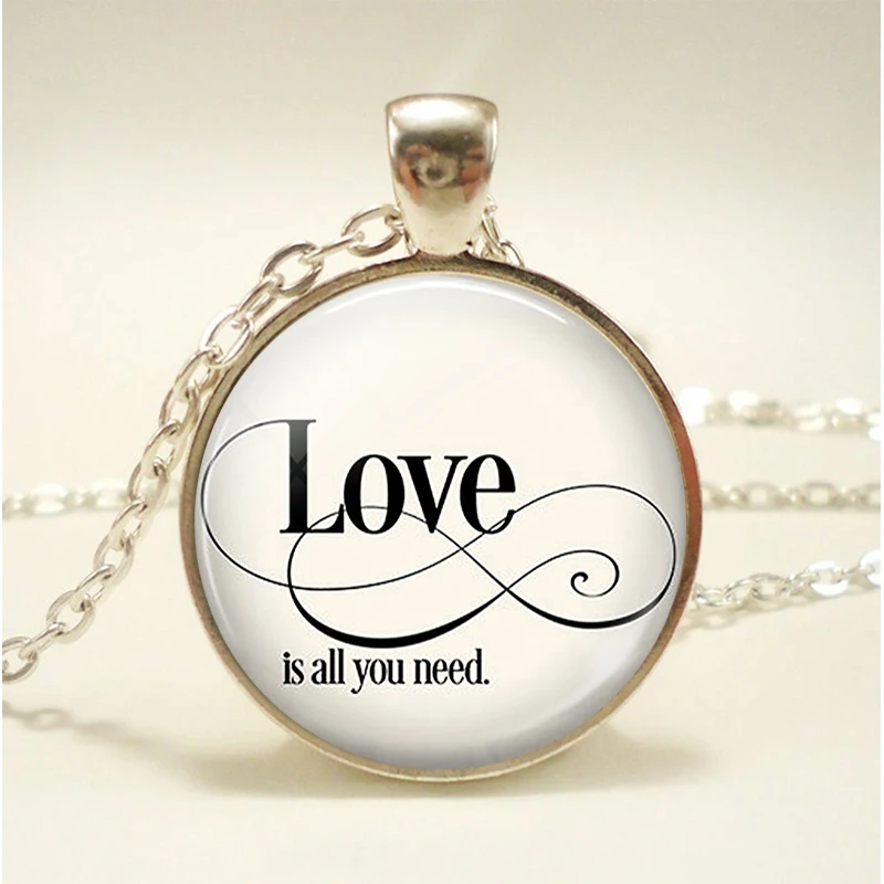 Love Is All You Need , Love Keychain Romantic Love Quote Jewelry Silver