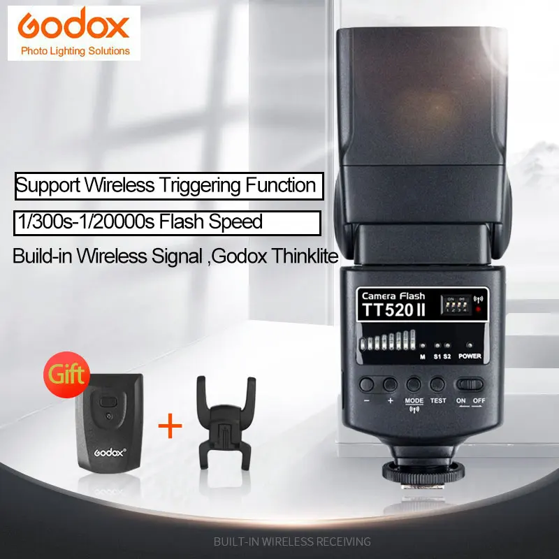 

Godox TT520ii flashes Built-in Wireless Signal, Godox Thinklite 433MHz GN33 Camera Flash Speedlite Light For Canon Nikon Camera